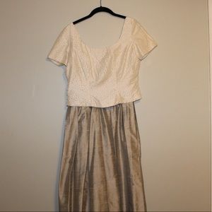 Watters and Watters Silk 2 piece pearled MOB set